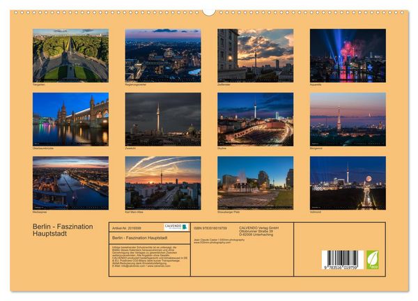 Produktbild: Berlin - Faszination Hauptstadt (hochwertiger Premium Wandkalender 2026 DIN A2 quer), Kunstdruck in Hochglanz
