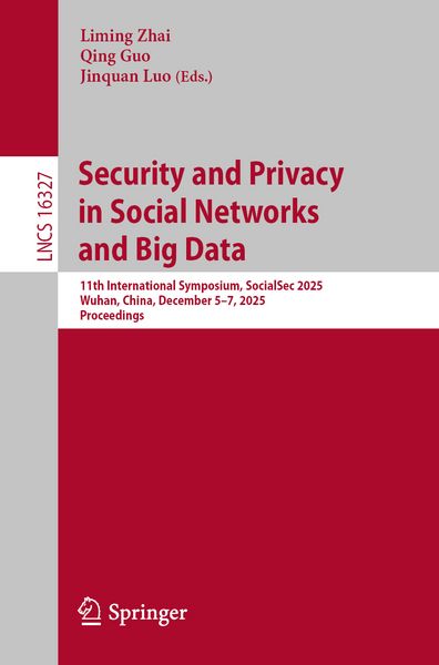 Produktbild: Security and Privacy in Social Networks and Big Data