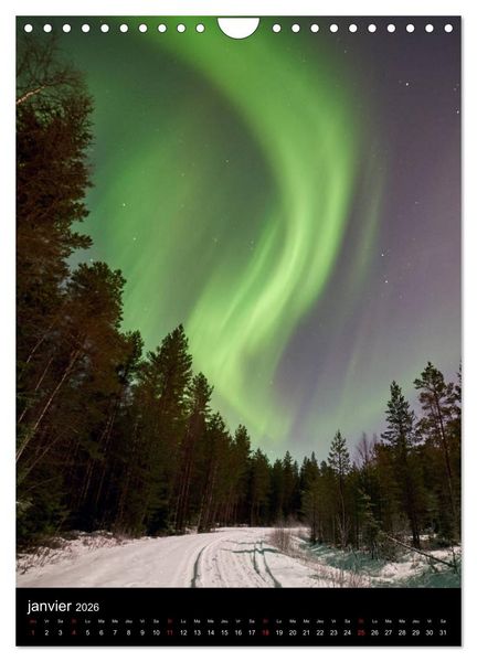 Produktbild: Aurora Borealis en Scandinavie (Calendrier mural 2026 DIN A4 horizontal), CALVENDO calendrier mensuel