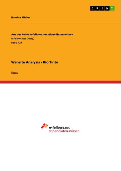 Produktbild: Website Analysis - Rio Tinto