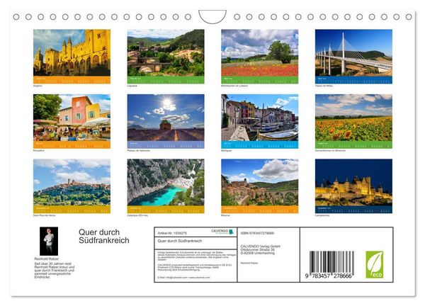 Produktbild: Quer durch S&uuml;dfrankreich (Wandkalender 2026 DIN A4 quer), CALVENDO Monatskalender