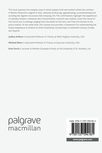 Produktbild: The Politics of Everyday Life in Fascist Italy