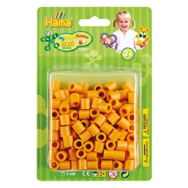 Hama 8524 - Bügelperlen Maxi, 250 Stück, Teddybären-braun