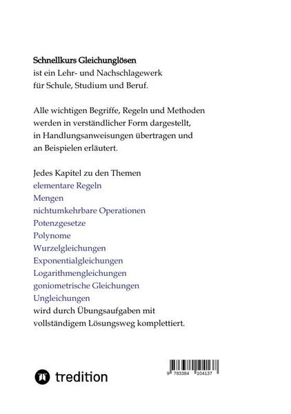 Produktbild: Schnellkurs Gleichungl&ouml;sen