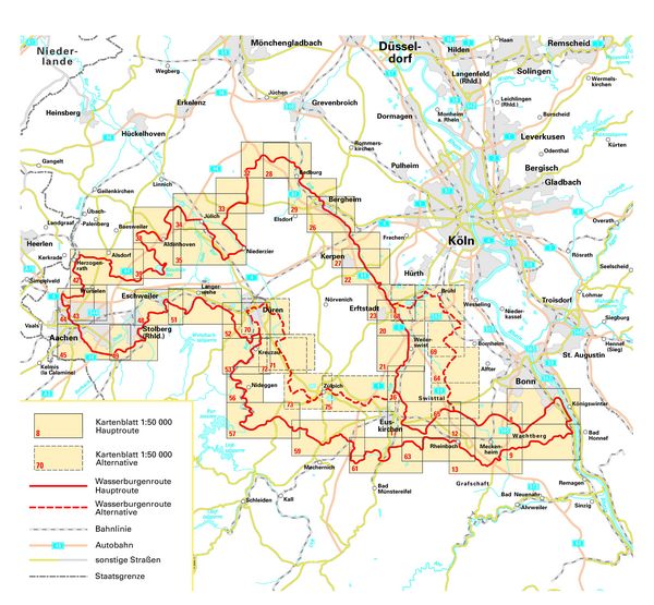 Produktbild: BVA Kompakt-Spiralo Wasserburgenroute Radwanderkarte