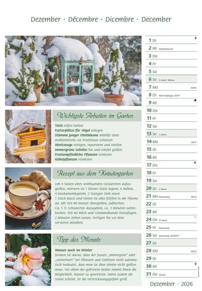 Produktbild: Das Gartenjahr 2026 - Bildkalender 23,7x34 cm - mit saisonalen Gartentipps und Rezepten - Ratgeber - Wandkalender - Küchenkalender - Alpha Edition