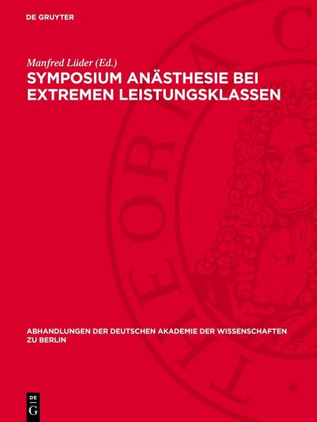 Produktbild: Symposium An&auml;sthesie bei extremen Leistungsklassen