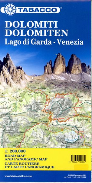 Produktbild: Dolomiti / Dolomiten Road Panoramic Map 1 : 200 000