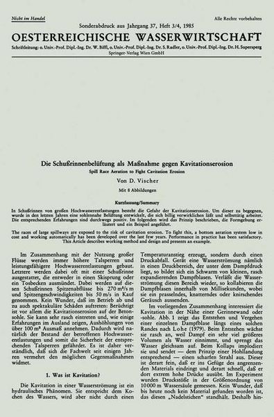 Produktbild: Die Schu&szlig;rinnenbel&uuml;ftung als Ma&szlig;nahme gegen Kavitationserosion