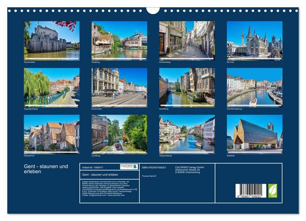 Produktbild: Gent - staunen und erleben (Wandkalender 2026 DIN A3 quer), CALVENDO Monatskalender