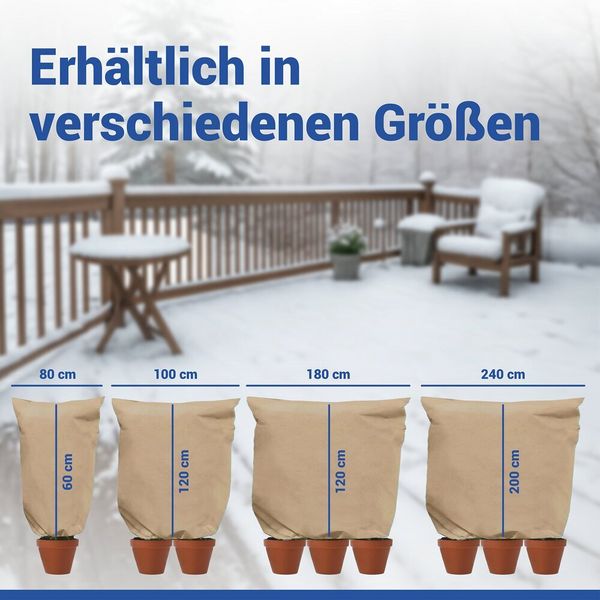 Produktbild: Pflanzenschutz-Vlies 180 x 120 cm, Beige, rei&szlig;festes Wintervlies f&uuml;r Pflanzen