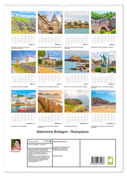 Produktbild: Malerische Bretagne - Reiseplaner (hochwertiger Premium Wandkalender 2026 DIN A2 hoch), Kunstdruck in Hochglanz