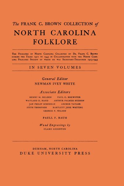 Produktbild: Frank C. Brown Collection of NC Folklore