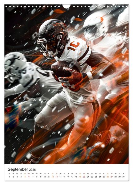 Produktbild: American Football - coole M&auml;nner (Wandkalender 2026 DIN A3 hoch), CALVENDO Monatskalender