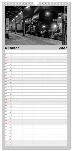 Produktbild: Familienplaner 2027 - Dampfloks in der DDR mit 5 Spalten (Wandkalender, 21 x 45 cm) CALVENDO