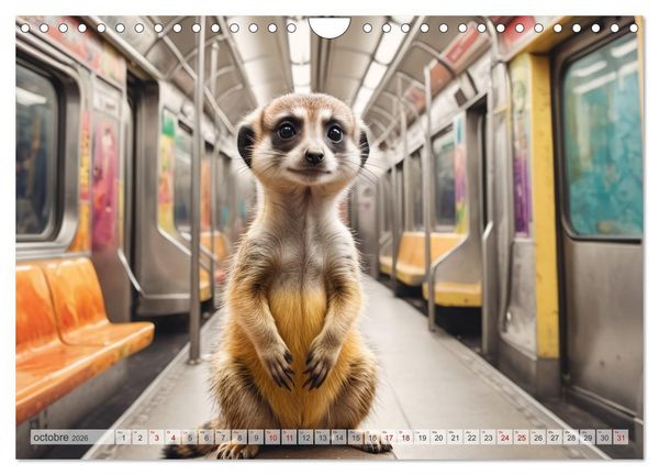 Produktbild: Suricates &agrave; New York (Calendrier mural 2026 DIN A4 vertical), CALVENDO calendrier mensuel