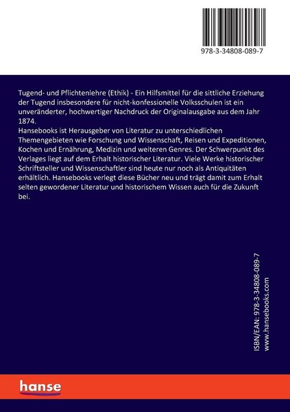 Produktbild: Tugend- und Pflichtenlehre (Ethik)