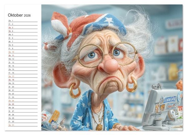 Produktbild: Oma macht jetzt Sonderschicht (Wandkalender 2026 DIN A2 quer), CALVENDO Monatskalender