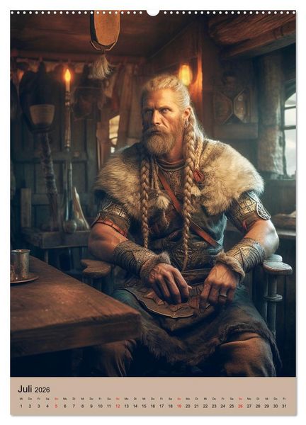Produktbild: Wikinger-Fantasy. Wilde Krieger aus dem Norden (Wandkalender 2026 DIN A2 hoch), CALVENDO Monatskalender