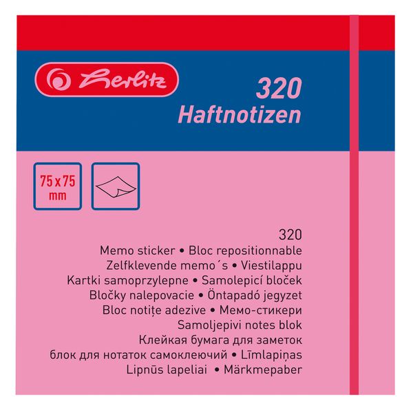 Herlitz Haftnotizblock 75x75mm 320 Blatt Intensivfarben