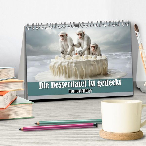 Produktbild: Die Desserttafel ist gedeckt - Humorbilder (Tischkalender 2026 DIN A5 quer), CALVENDO Monatskalender