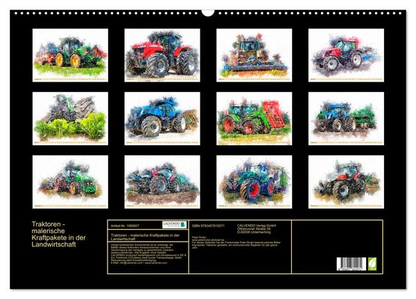 Produktbild: Traktoren - malerische Kraftpakete in der Landwirtschaft (Wandkalender 2026 DIN A2 quer), CALVENDO Monatskalender
