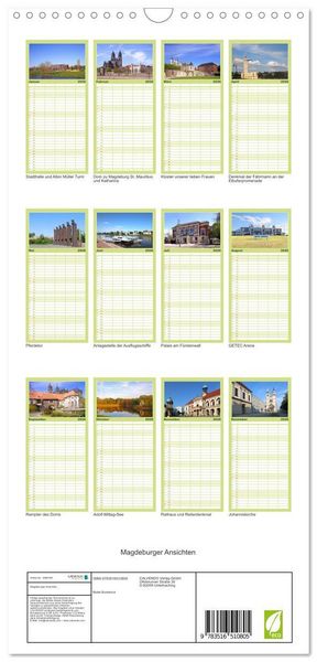 Produktbild: Familienplaner 2026 - Magdeburger Ansichten mit 5 Spalten (Wandkalender, 21 x 45 cm) CALVENDO