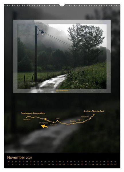 Produktbild: Jakobsweg - Camino Franc&eacute;s (Wandkalender 2027 DIN A2 hoch), CALVENDO Monatskalender