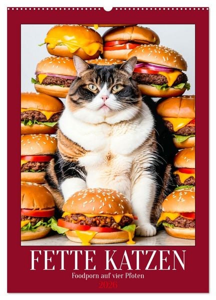 Produktbild: FETTE KATZEN - Foodporn auf vier Pfoten (Wandkalender 2026 DIN A2 hoch), CALVENDO Monatskalender