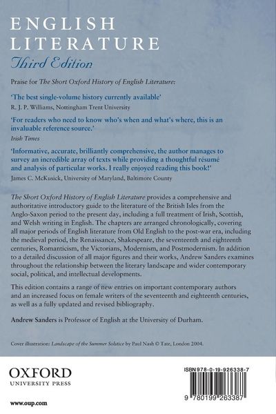 Produktbild: The Short Oxford History of English Literature