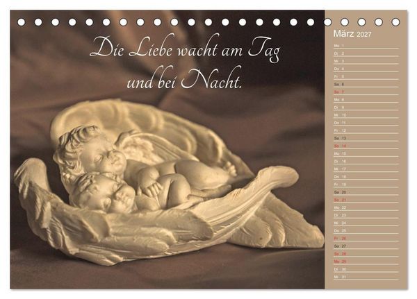 Produktbild: Engel - Die Worte der Liebe (Tischkalender 2027 DIN A5 quer), CALVENDO Monatskalender