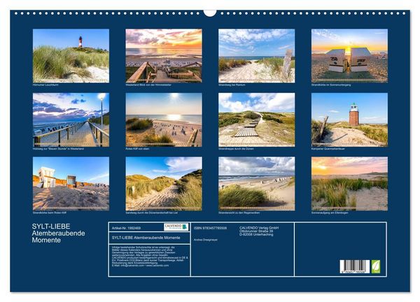 Produktbild: SYLT-LIEBE Atemberaubende Momente (Wandkalender 2026 DIN A2 quer), CALVENDO Monatskalender