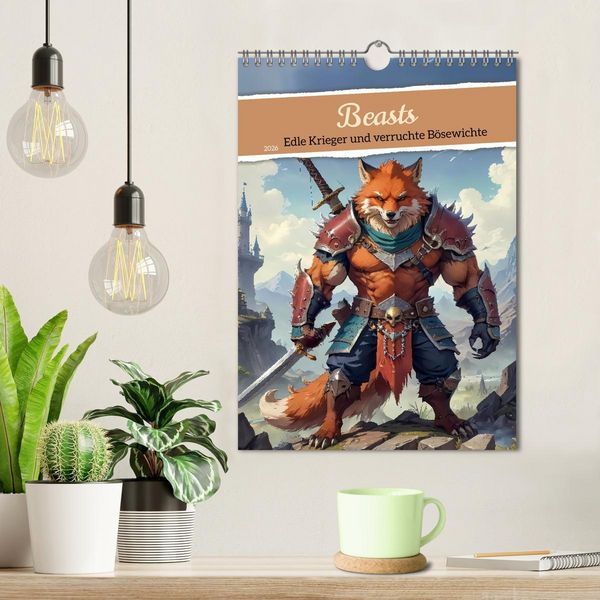 Produktbild: Beasts - Edle Krieger und verruchte B&ouml;sewichte (Wandkalender 2026 DIN A4 hoch), CALVENDO Monatskalender