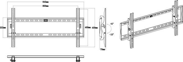 Produktbild: SpeaKa Professional SP-2110012 TV-Wandhalterung 106,7 cm (42") - 203,2 cm (80") Neigbar Integrierte Wasserwaage