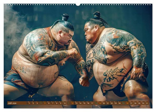 Produktbild: Sumo - Japans schwere Ringer (hochwertiger Premium Wandkalender 2026 DIN A2 quer), Kunstdruck in Hochglanz