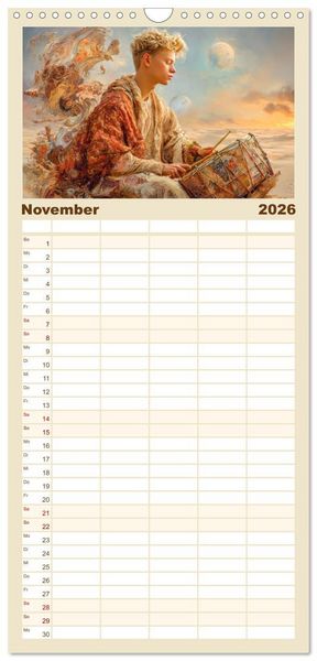 Produktbild: Familienplaner 2026 - Eine Liebe zur Musik - Musikanten mit 5 Spalten (Wandkalender, 21 x 45 cm) CALVENDO
