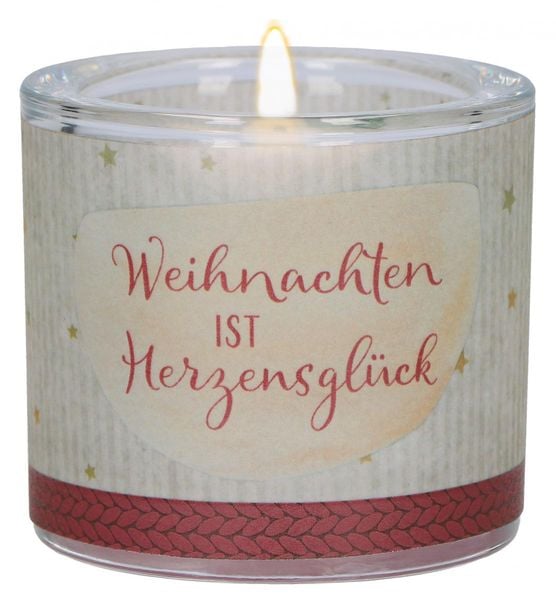 Produktbild: Windlicht aus Glas - Weihnachten ist Herzensgl&uuml;ck