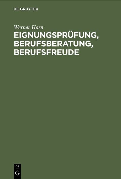 Produktbild: Eignungspr&uuml;fung, Berufsberatung, Berufsfreude
