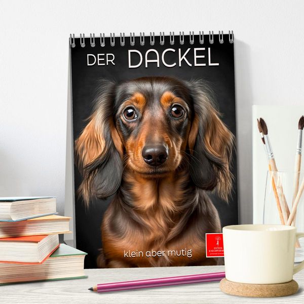 Produktbild: Der Dackel - klein aber mutig (Tischkalender 2026 DIN A5 hoch), CALVENDO Monatskalender