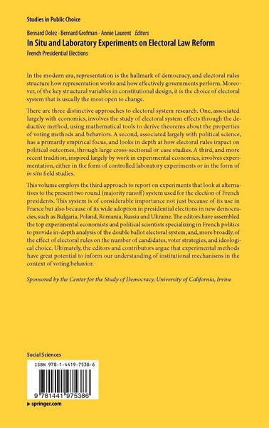 Produktbild: In Situ and Laboratory Experiments on Electoral Law Reform