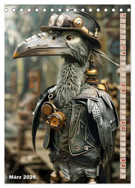 Produktbild: Steampunk Fauna (Tischkalender 2026 DIN A5 hoch), CALVENDO Monatskalender