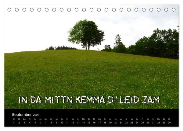 Produktbild: Baierische Lebensweisheiten (Tischkalender 2026 DIN A5 quer), CALVENDO Monatskalender