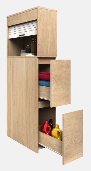 Produktbild: Holz Badm&ouml;bel Nischenschrank Schublade Tasalo