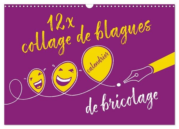 Produktbild: 12 x collage de blagues - calendrier de bricolage (Calendrier mural 2026 DIN A3 vertical), CALVENDO calendrier mensuel