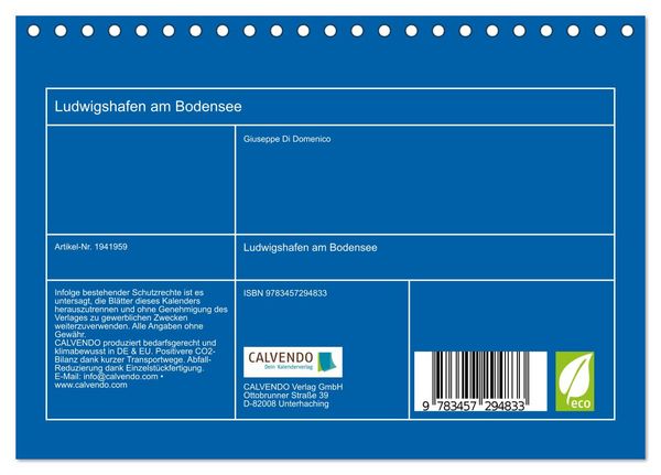 Produktbild: Ludwigshafen am Bodensee (Tischkalender 2026 DIN A5 quer), CALVENDO Monatskalender