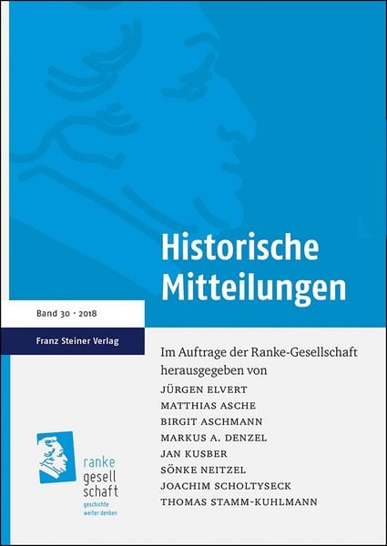 Produktbild: Historische Mitteilungen 30 (2018)