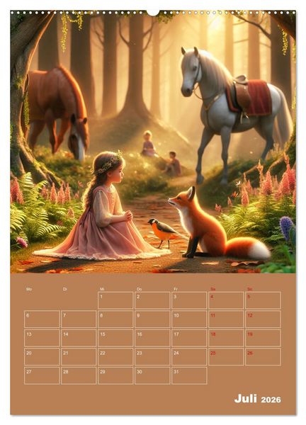 Produktbild: K&ouml;nigliche Momente - Kleine Prinzessin im M&auml;rchenwald (hochwertiger Premium Wandkalender 2026 DIN A2 hoch), Kunstdruck in Hochglanz