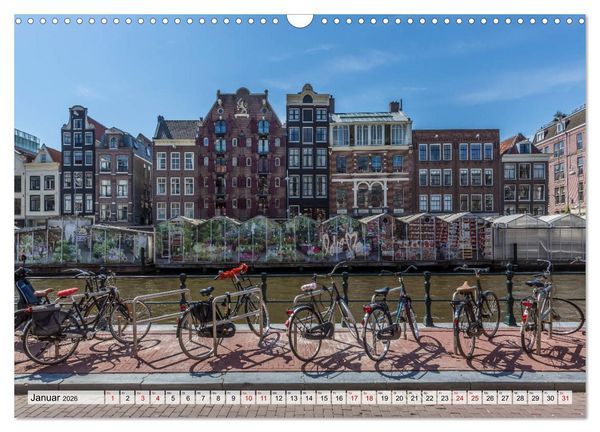 Produktbild: AMSTERDAM Idylle und Historie (Wandkalender 2026 DIN A3 quer), CALVENDO Monatskalender