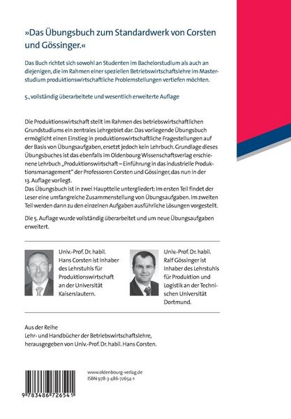 Produktbild: &Uuml;bungsbuch zur Produktionswirtschaft