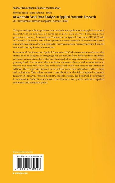 Produktbild: Advances in Panel Data Analysis in Applied Economic Research